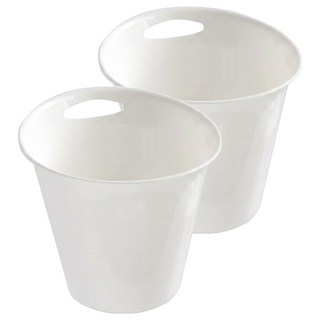 NAKAYA 日本彩色垃圾桶 塑膠垃圾桶 V213-3 2個, 白色, 1組