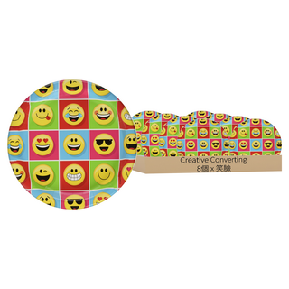 Creative Converting 圓盤 笑臉 Set 8個 直徑約22.2cm 紙製品, 1組