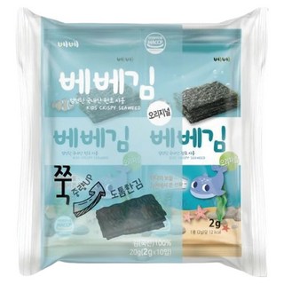 BEBE貝兒 原味海苔, 2g, 10包, 韓國產, 寶寶健康零食