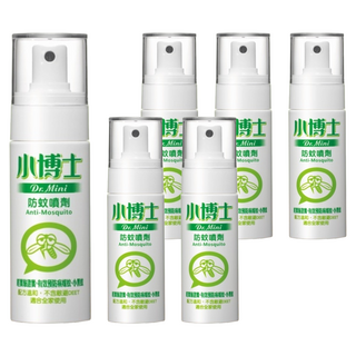 小博士 防蚊噴劑 有效預防病媒蚊、小黑蚊 不含敵避DEET 適合全家使用, 60ml, 6瓶