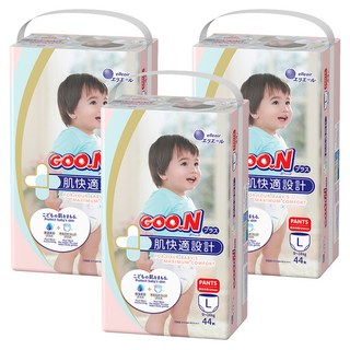 GOO.N 大王 日本製 肌快適系列 嬰兒紙尿褲 9~14kg, L, 132片