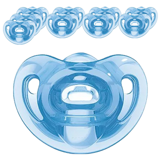 NUK SENSITIVE 超柔軟全矽膠安撫奶嘴, 6個月以上, 藍色, 10個