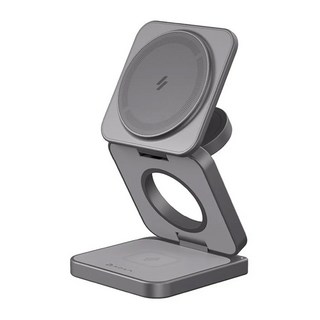 ADAM elements 亞果元素 Qi2 折疊式三合一旅行磁吸無線充電座 15W Mag 3 Pro 原廠保固, 黑色, 1個