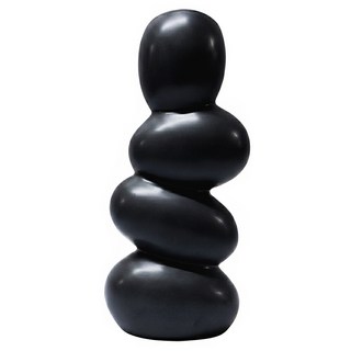 KUIBAO 快豹生活 韓風ins 鵝卵石陶瓷花瓶 霧面, 曜石黑