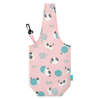 BAG TO GO 袋走 飲料袋 慵懶貓咪 1個, 環保飲料袋 粉紅色
