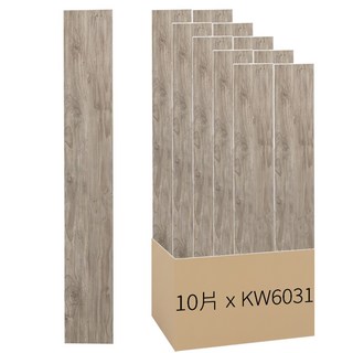 Lomani 韓國LVT免膠地板 0.7坪 KW6031 10片, 仿古木色, 1件