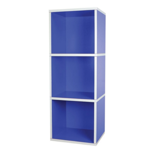 PMU 必美優 DIY環保紙傢俱置物櫃 1格櫃/2格櫃/3格櫃 台灣製, 340 x 287 x 988mm, 藍色, 3格
