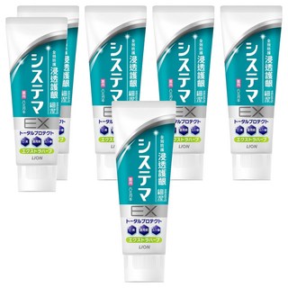 LION 獅王 Systema 細潔 浸透護齦EX牙膏 全效防護 口臭 牙周病 蛀牙護理, 130g, 6條