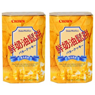 CROWN 皇冠 鮮奶油鬆餅, 酥鬆綿密, 奶香濃郁, 下午茶點心, 142g, 2盒
