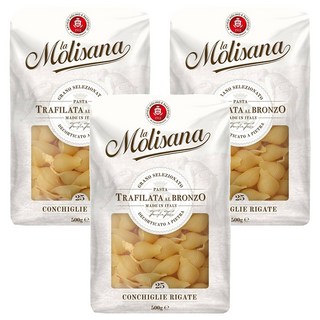 la Molisana 茉莉 石臼碾磨 義大利貝殼麵 n25, 500g 杜蘭小麥, 3包