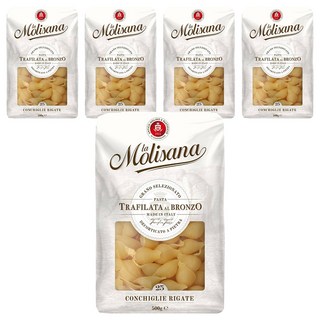 la Molisana 茉莉 石臼碾磨 義大利貝殼麵 n25, 500g 杜蘭小麥, 5包