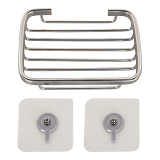 DANLE 丹樂 浴室置物架/肥皂架 置物架 + 螺絲 + 無痕貼片, 亮光銀, 1組