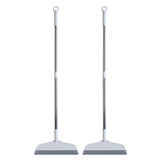 德利生活 魔術矽膠乾濕兩用可旋轉刮水掃把 刮水神器 地板清潔, 2支, 30.5 x 105cm
