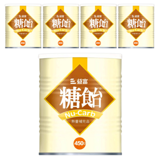 益富 糖飴 熱量補充品, 450g, 5罐