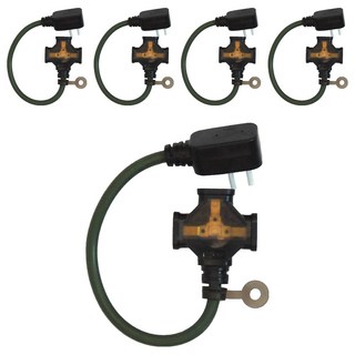 PowerWork 動力工廠 1對3座耐熱動力軟線 CT-203IG, 0.3m, 軍綠, 5條