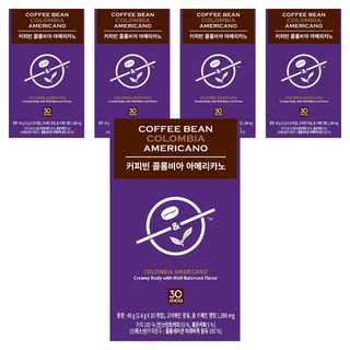 The Coffee Bean 哥倫比亞即溶美式咖啡隨身包, 1.6g, 30條, 4盒