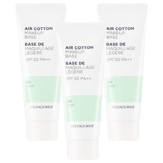 THE FACE SHOP 菲詩小舖 Air Cotton防曬隔離霜 35g, 01 Mint, 3條