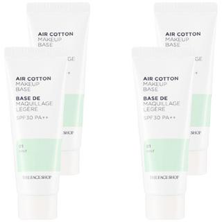 THE FACE SHOP 菲詩小舖 Air Cotton防曬隔離霜 35g, 01 Mint, 4條