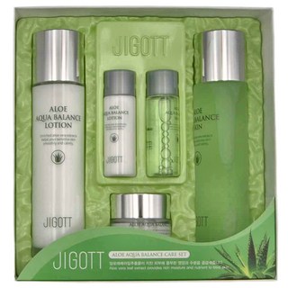 JIGOTT 蘆薈水漾平衡護膚禮盒五件組，富含蘆薈萃取，舒緩保濕, 1組