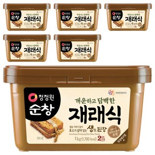 청정원순창 재래식 생된장, 1kg, 6개
