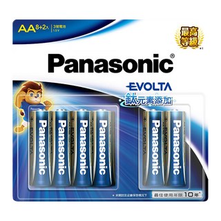 Panasonic 台灣公司貨 Evolta 鈦元素鹼性3號AA電池, 10顆, 1組