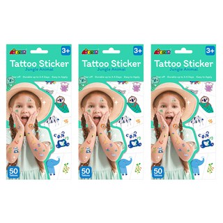 AVEnIR 童趣紋身貼紙, 3個, 叢林動物