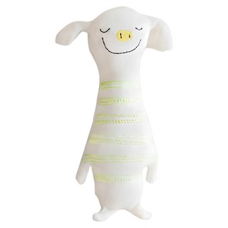 kontex QUICHE 可愛動物有機棉抓握玩偶 小豬, 1個, 綠色, 15cm