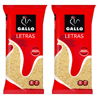GALLO 公雞牌 字母造型麵LETRAS 西班牙原裝進口 杜蘭小麥製成 滾水煮5-7分鐘, 250g, 2包