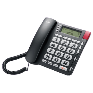 TcSTAR 迪士達 大字鍵有線電話 防突波吸收器 DTMF/FSK雙制式 大螢幕顯示 記錄查詢功能, TCT-PH200BK