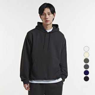 OVERCAST 寬鬆版素色連帽大學T