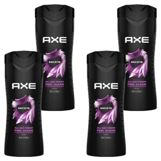 AXE 清爽沐浴乳, 473ml, 4個