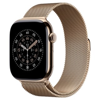Apple 2025 Apple Watch S11 金色鈦金屬 + S/M金色米蘭式錶環, 46mm, 金色, GPS + 行動網路