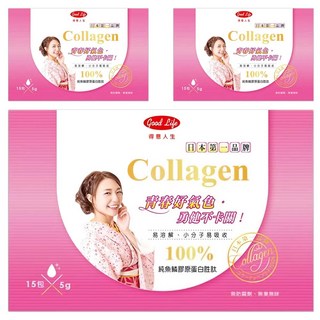 good Life 得意人生 日本NIPPI頂級魚鱗膠原蛋白胜肽, 5g, 15包, 3盒