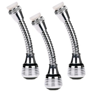 Lofor 樂活生活家 內外牙兩段式導水管/節水器 防濺水, 銀色, 3個