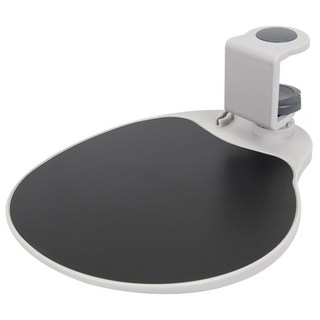 AIDATA 愛得他 人體工學 可旋式桌下滑鼠平台 360度旋轉 PP面板 防水好清潔 可調式桌夾 滑鼠整線槽, 灰色, 1個