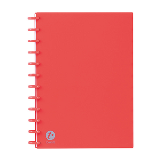 TO NOTE 筆記本 A4 空白 特殊孔洞設計 內頁可抽換 360度反折, 紅色, 1本