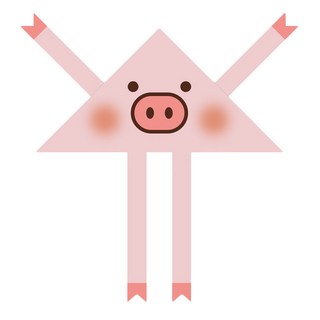 SHIMOYAMA 戶外滌綸風箏 線板100m 風口的飛豬 粉色, 1個