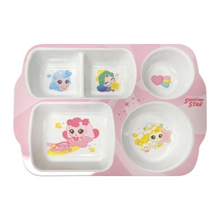 르번 유아용 슈팅스타 캐치 티니핑 겹쳐지는 멜라민 5구 식판, 혼합색상, 단품, 1개