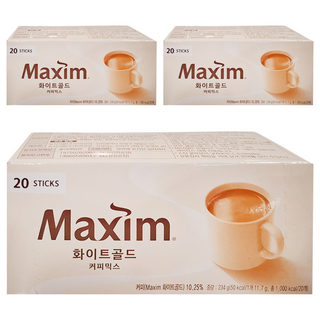 Maxim 麥心 白金經典三合一咖啡, 11.7g, 20條, 3盒
