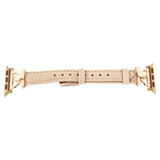 DAYA D型細款皮革錶帶 Apple Watch, 寶寶粉, 1條