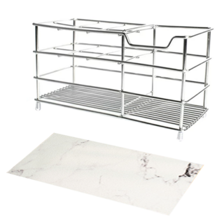 質感加大加厚 硅藻土吸水墊 不鏽鋼牙刷架 Set, 純色大理石, 1組