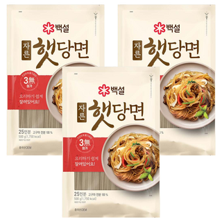 CJ BEKSUL 白雪 韓式冬粉 已切 Q彈 無使用明礬, 500g, 3包