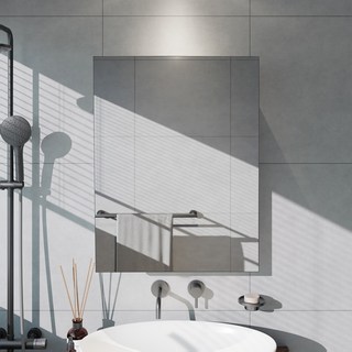 욕실 누드사각거울 800 x 800 mm, 실버