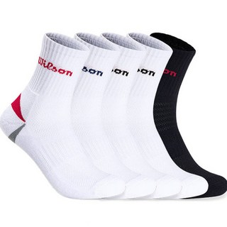 Wilson 男士運動緩震腳背網眼腳跟設計中筒襪組, 混色