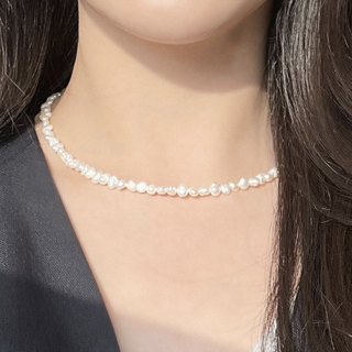 ellajour 女性巴洛克珍珠項鍊 4mm