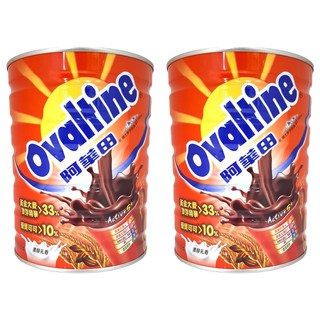 Ovaltine 阿華田 營養巧克力麥芽飲品，含21種營養，5種礦物質，7種維生素，8種必需胺基酸，膳食纖維，黃金大麥麥芽精華>33%，優質可可>10%, 800g, 1入, 2罐