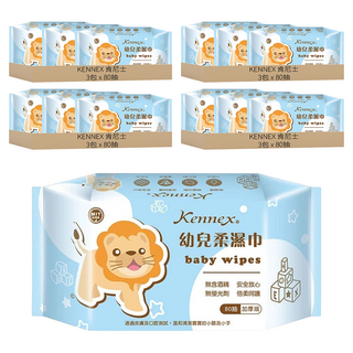 KENNEX 肯尼士 純水柔濕巾 加厚型 80抽, 80張, 12包