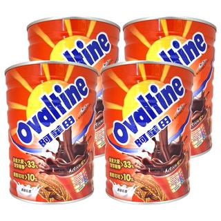 Ovaltine 阿華田 營養巧克力麥芽飲品 含21種營養 5種礦物質 7種維生素 8種必需胺基酸 膳食纖維 黃金大麥麥芽精華>33% 優質可可>10%, 800g, 1入, 4罐