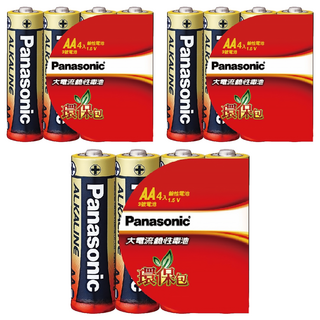 Panasonic 台灣公司貨 大電流鹼性電池 3號, 4顆, 3組