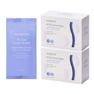 ninepoint All Day 烘衣機用織物柔軟香氛紙 棉花麝香 正裝, 40張, 2個